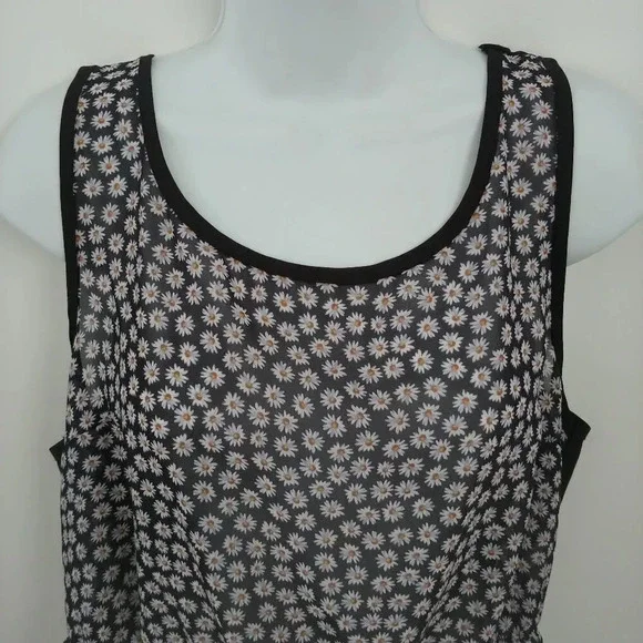 Smart Set Semi-Sheer High-Low Sleeveless  Blouse, M - Picture 2 of 5